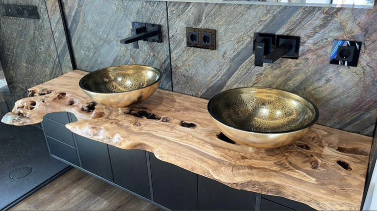 Legno D 'ol Ivo Faretra Besteckbecher IN Taglio Naturale + Insalata